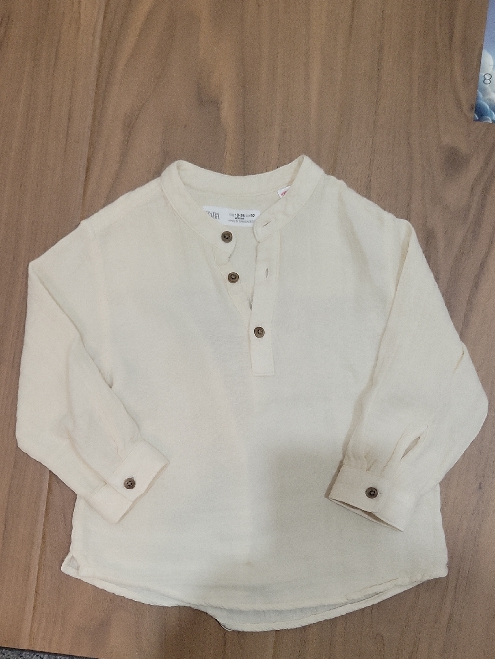 Zara Cream Kids Henley Shirt 18-24m